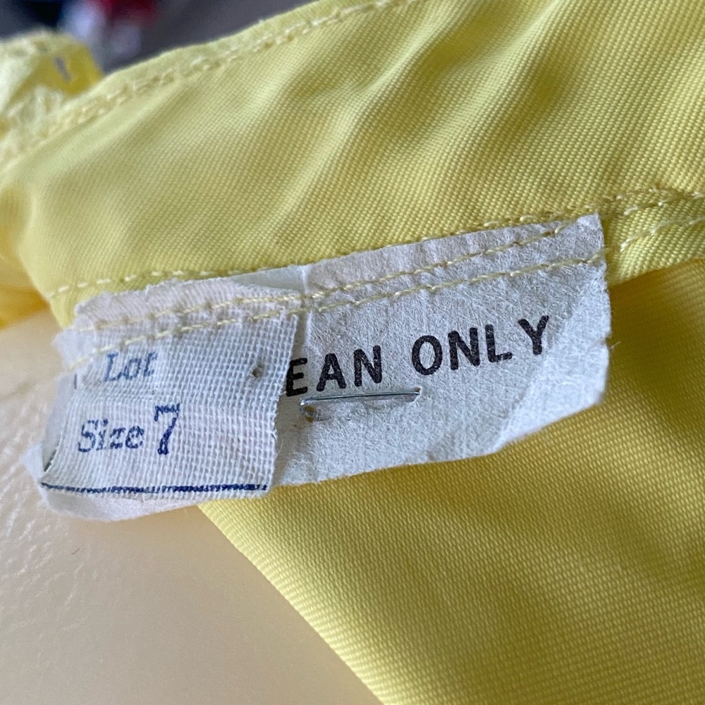 70's Pastel Yellow Embroidered Floral Chiffon Maxi - Picture 9 of 12